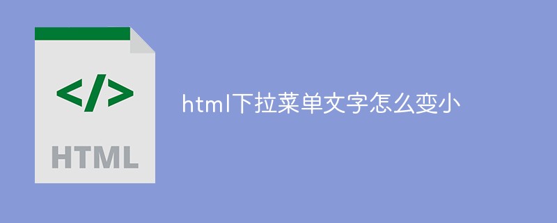 html下拉菜单文字怎么变小