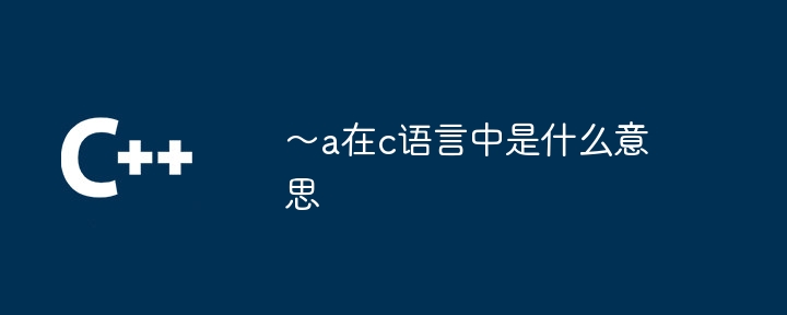 ～a在c语言中是什么意思