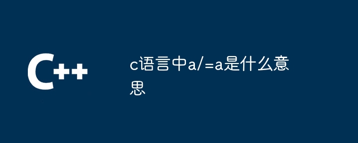 c语言中a/=a是什么意思