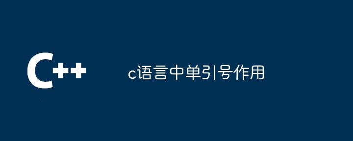 c语言中单引号作用