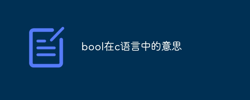 bool在c语言中的意思