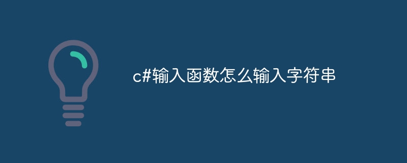 c#输入函数怎么输入字符串