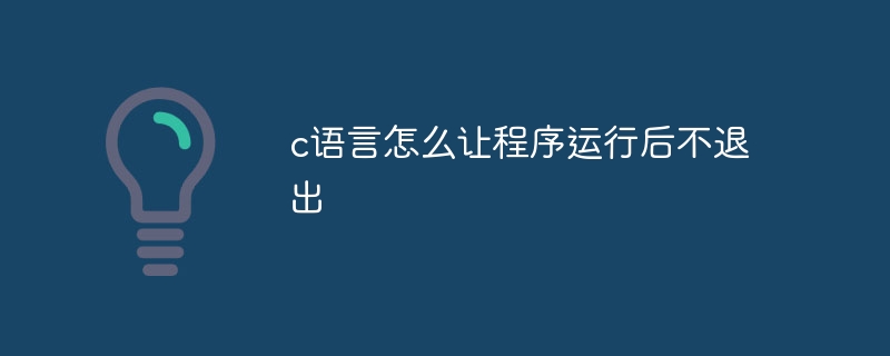 c语言怎么让程序运行后不退出