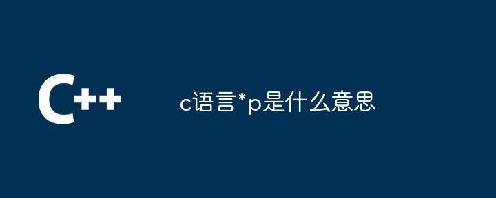 c语言*p是什么意思