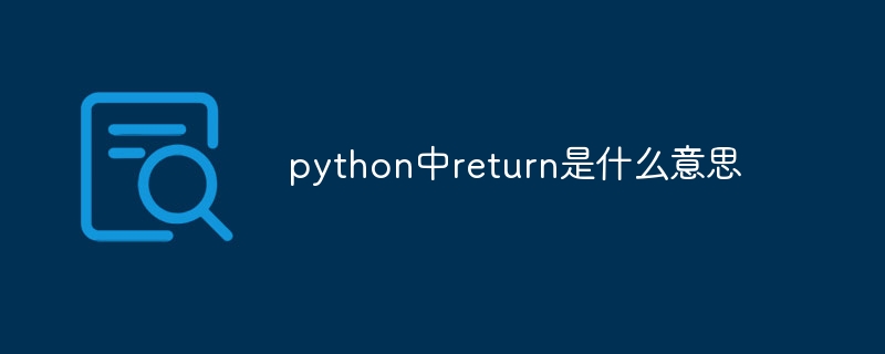 python中return是什么意思