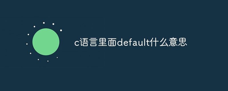 c语言里面default什么意思