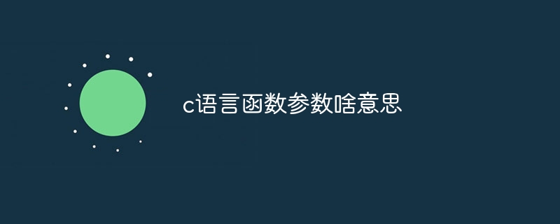 c语言函数参数啥意思