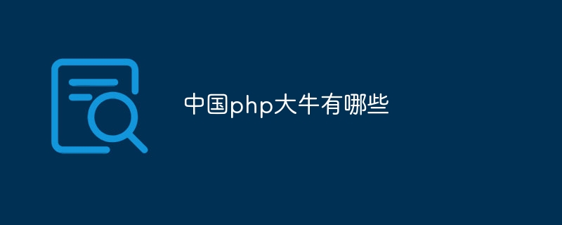 中国php大牛有哪些