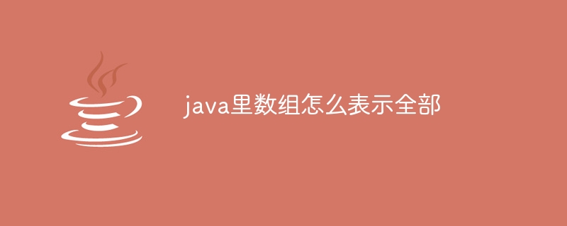 java里数组怎么表示全部