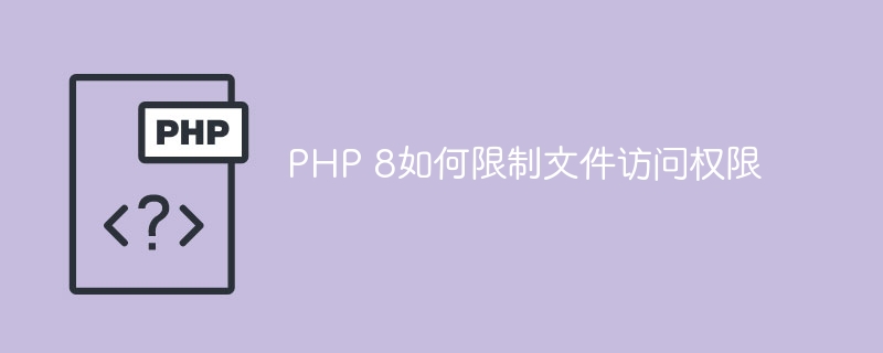 PHP 8如何限制文件访问权限