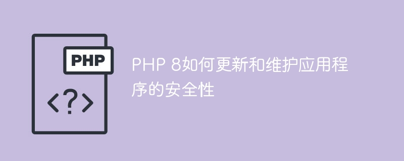 PHP 8如何更新和维护应用程序的安全性