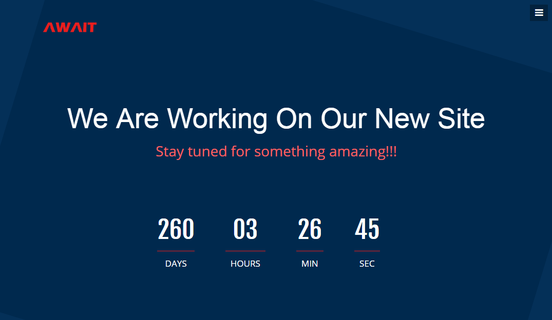HTML5网站即将上线前端模板