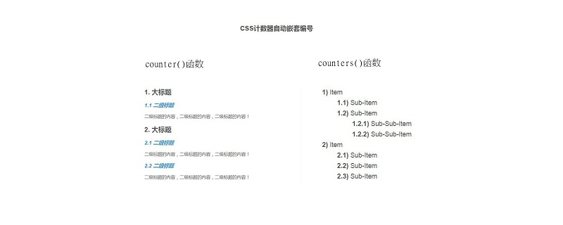 css计数器如何实现自动嵌套编号
