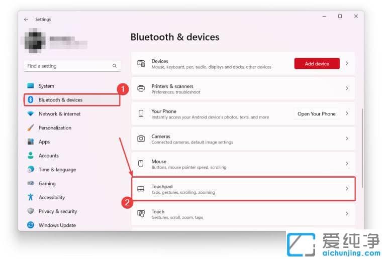 windows11如何设置触控板的手势