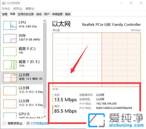 Win10纯净版系统怎么查看实时网速