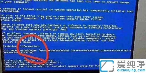 Win7系统蓝屏死机提示0X000000F4怎么办