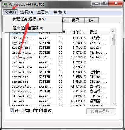 Win7系统开机桌面什么都没有