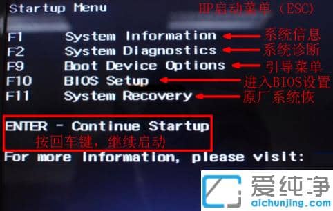 惠普电脑win10纯净版系统进入bios方法