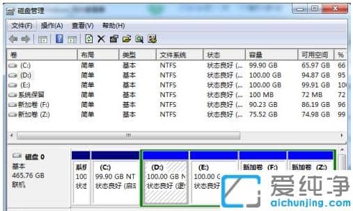 安装win7纯净版系统硬盘分区操作