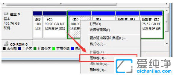 分享纯净版系统win7磁盘分区的操作过程
