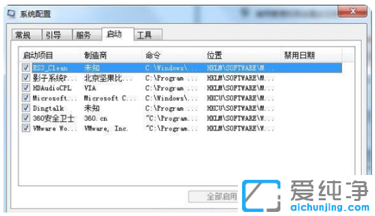 关闭win7纯净版系统开机启动项在哪里设置