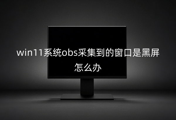 win11系统obs采集到的窗口是黑屏怎么办