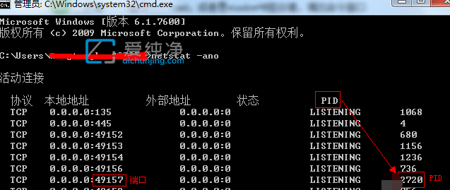 win7怎么查看端口被哪个进程占用_win7如何查看端口是否被占用