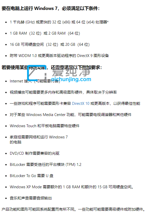 win7系统要求电脑最低配置多少-win7系统要求电脑最低配置