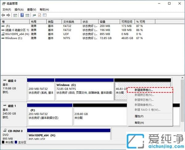 win10只有c盘怎么增加分区