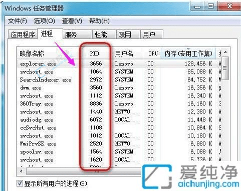 win7怎么查看进程PID-Win7任务管理器的pid怎么搞出来