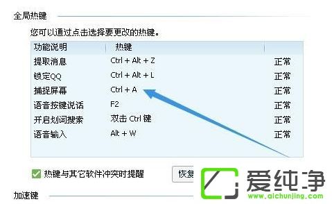 Win7电脑qq快捷键在哪里设置