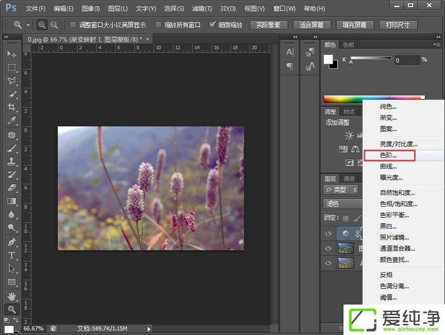 PS调出小清新植物图片